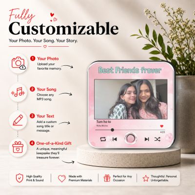 Personalized Musical Fridge Magnet with Photo & Song Rechargeable Battery with Type-C USB Charging | Long-Distance Bestie Gift  Birthday Gift for Bestie & Friends
